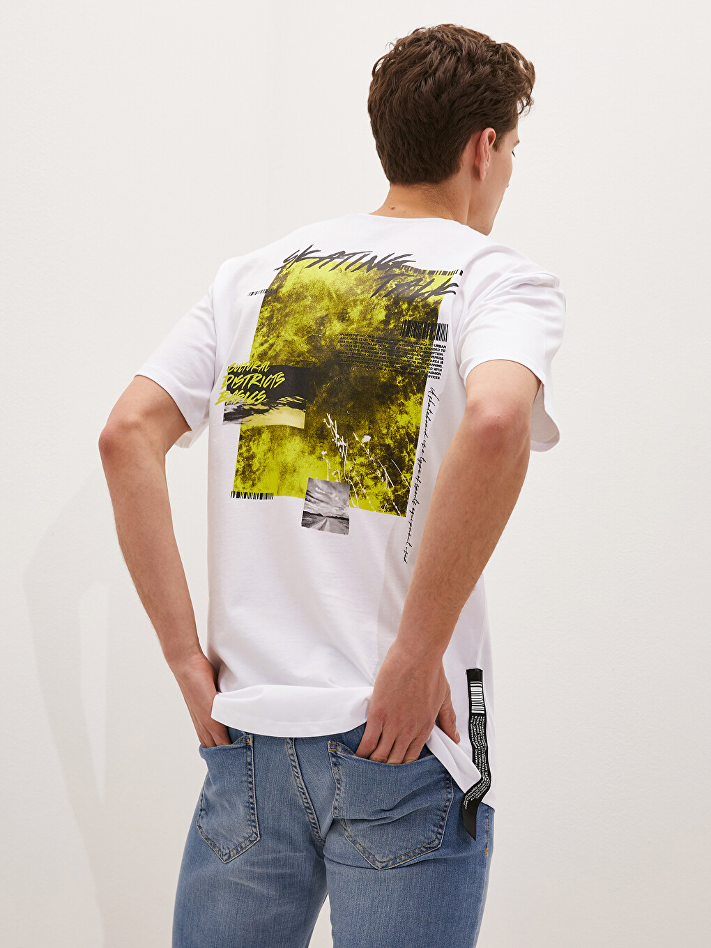 Crew Neck Short Sleeve Printed Combed Cotton Men's T-shirt-4