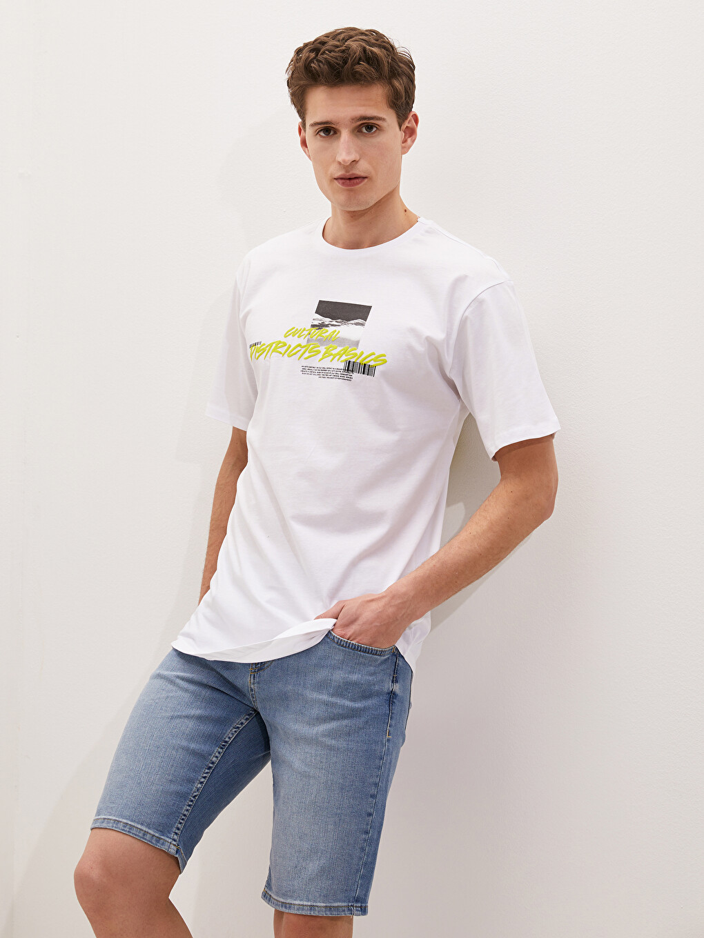 Crew Neck Short Sleeve Printed Combed Cotton Men's T-shirt-5
