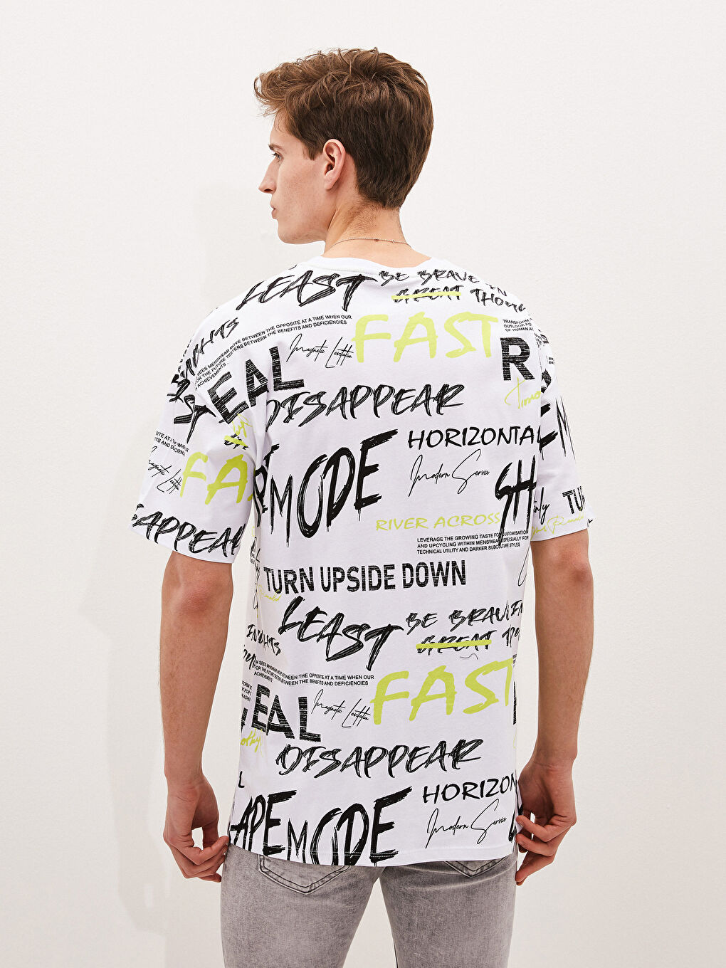 Crew Neck Short Sleeve Printed Combed Cotton Men's T-shirt-2