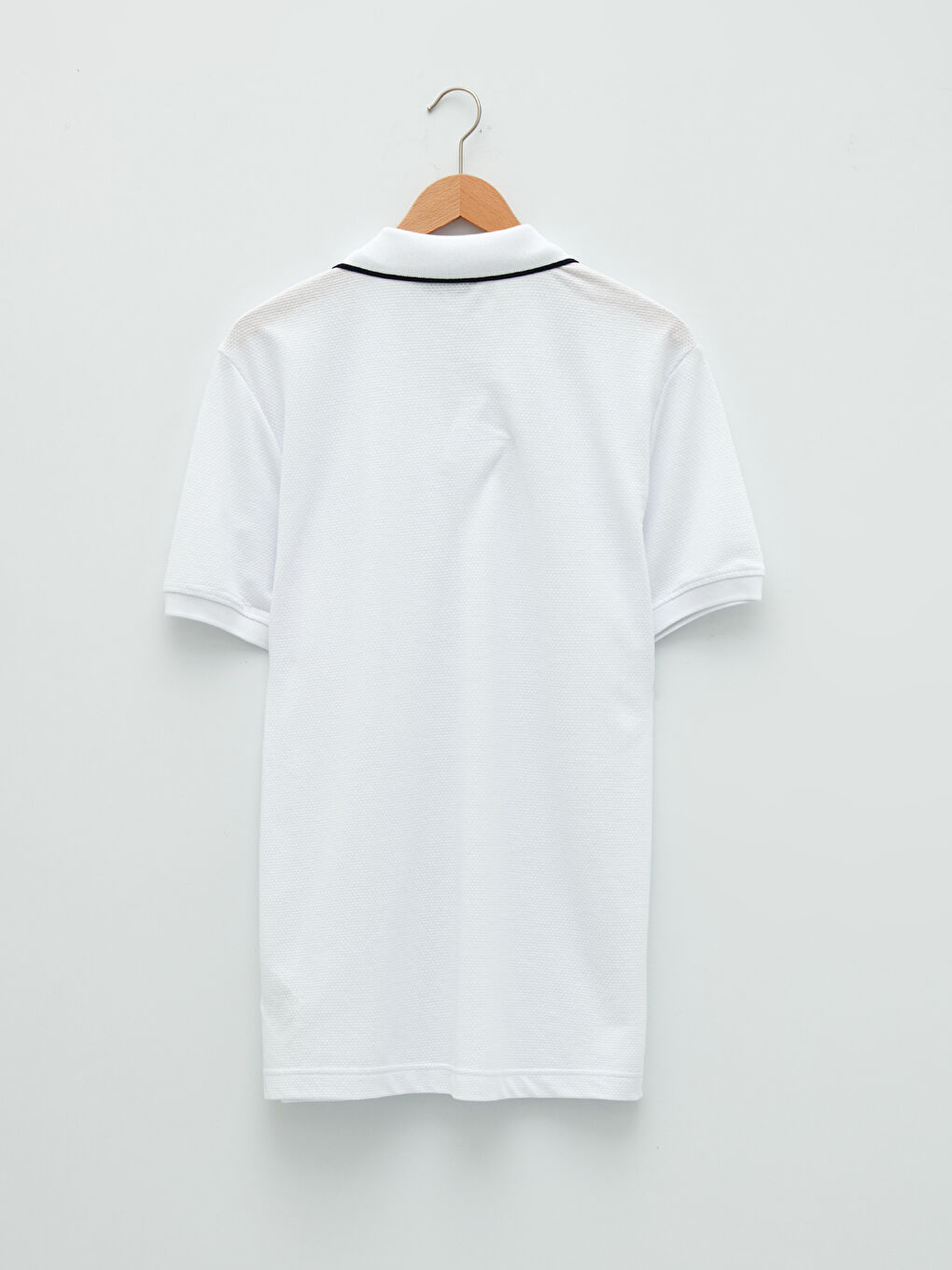 Beyaz Polo Yaka Kısa Kollu Erkek Tişört-6