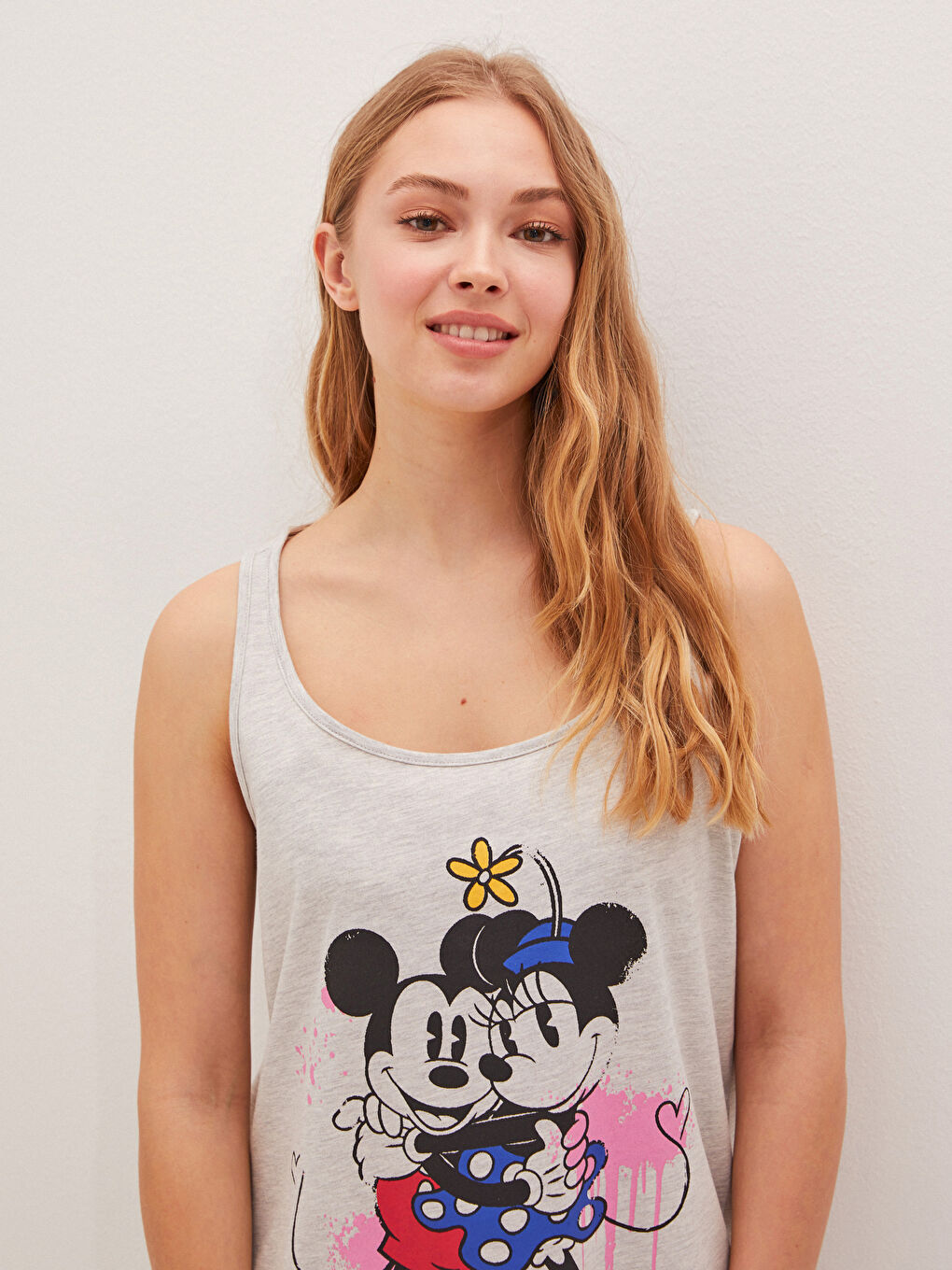 Robe de Plage Imprimée Minnie Mouse pour Femmes avec Bretelles à Col Rond-2