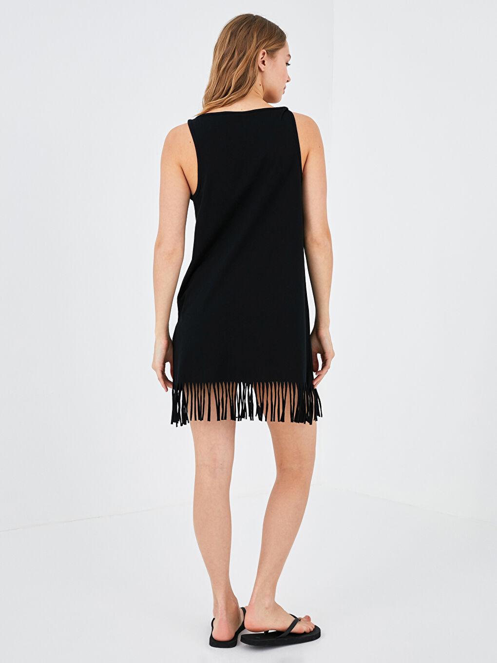 Ženska Minnie Mouse Štampana Haljina za Plažu sa Bretelama i U Izrezom-5