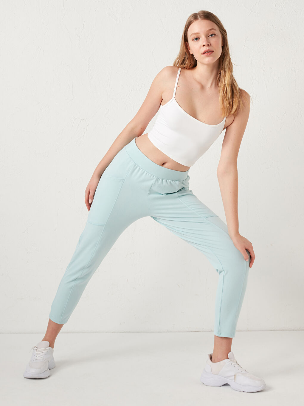 Women's Elastic Waist Sport Tracksuit Bottoms -S1DF01Z8-R0C