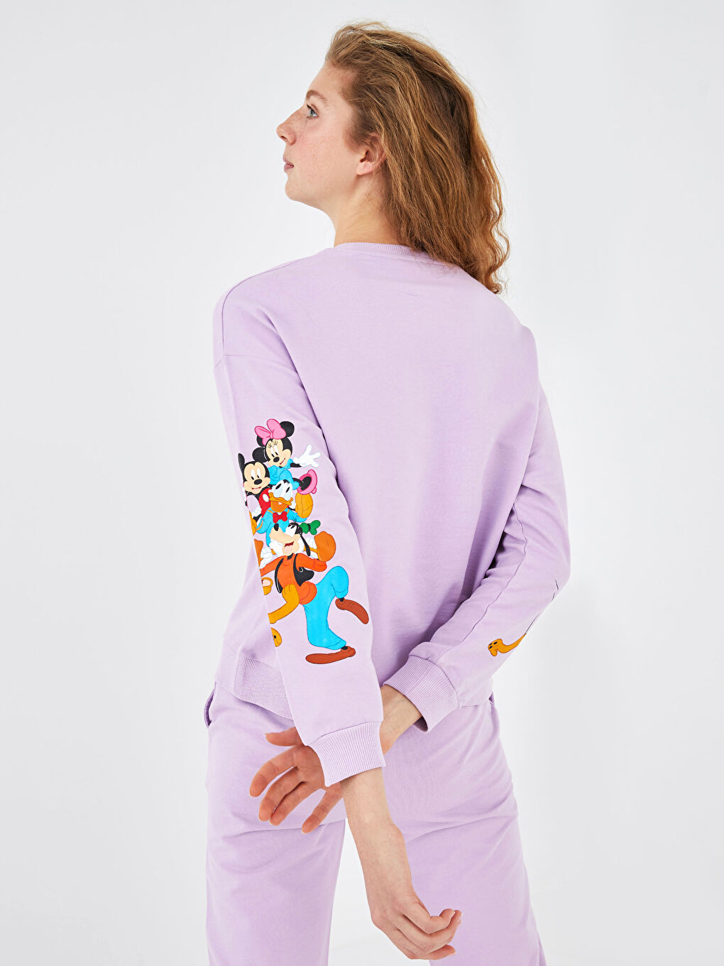 Crew Neck Disney Printed Long Sleeve Women's Sweatshirt-3