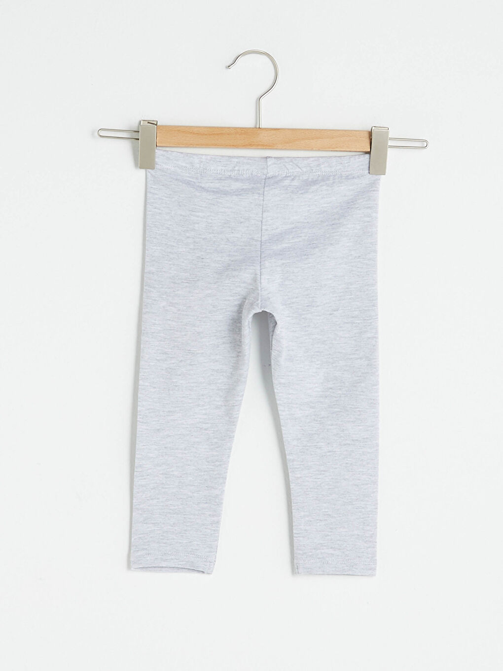 Gri Beli Lastikli Şirinler Baskılı Kız Bebek Uzun Tayt-1