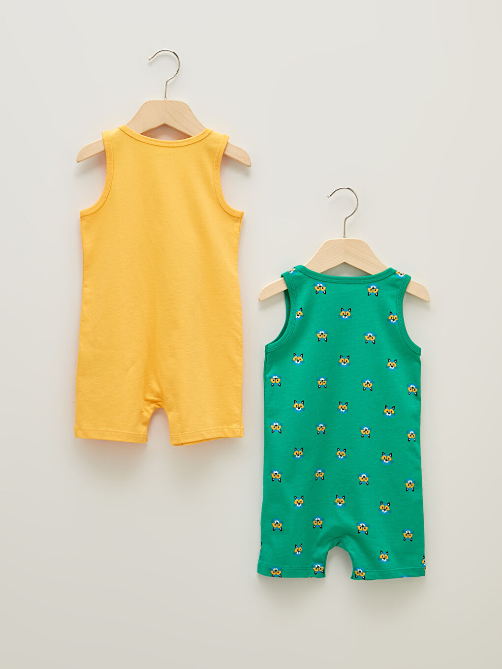 Turuncu Bisiklet Yaka Baskılı Erkek Bebek Tulum 2'li-1