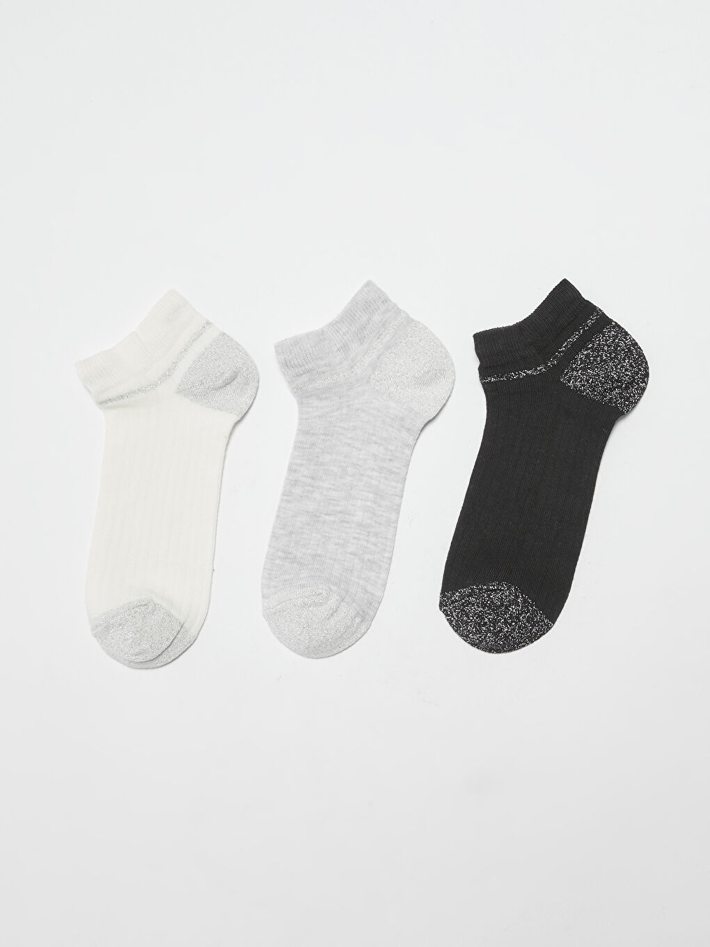 Блестящие носки-ботильоны из хлопка с блестками для женщин, комплект из 3-х штук-1