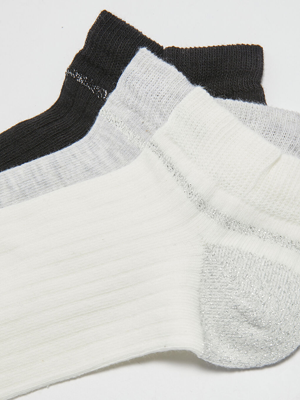 Блестящие носки-ботильоны из хлопка с блестками для женщин, комплект из 3-х штук-2