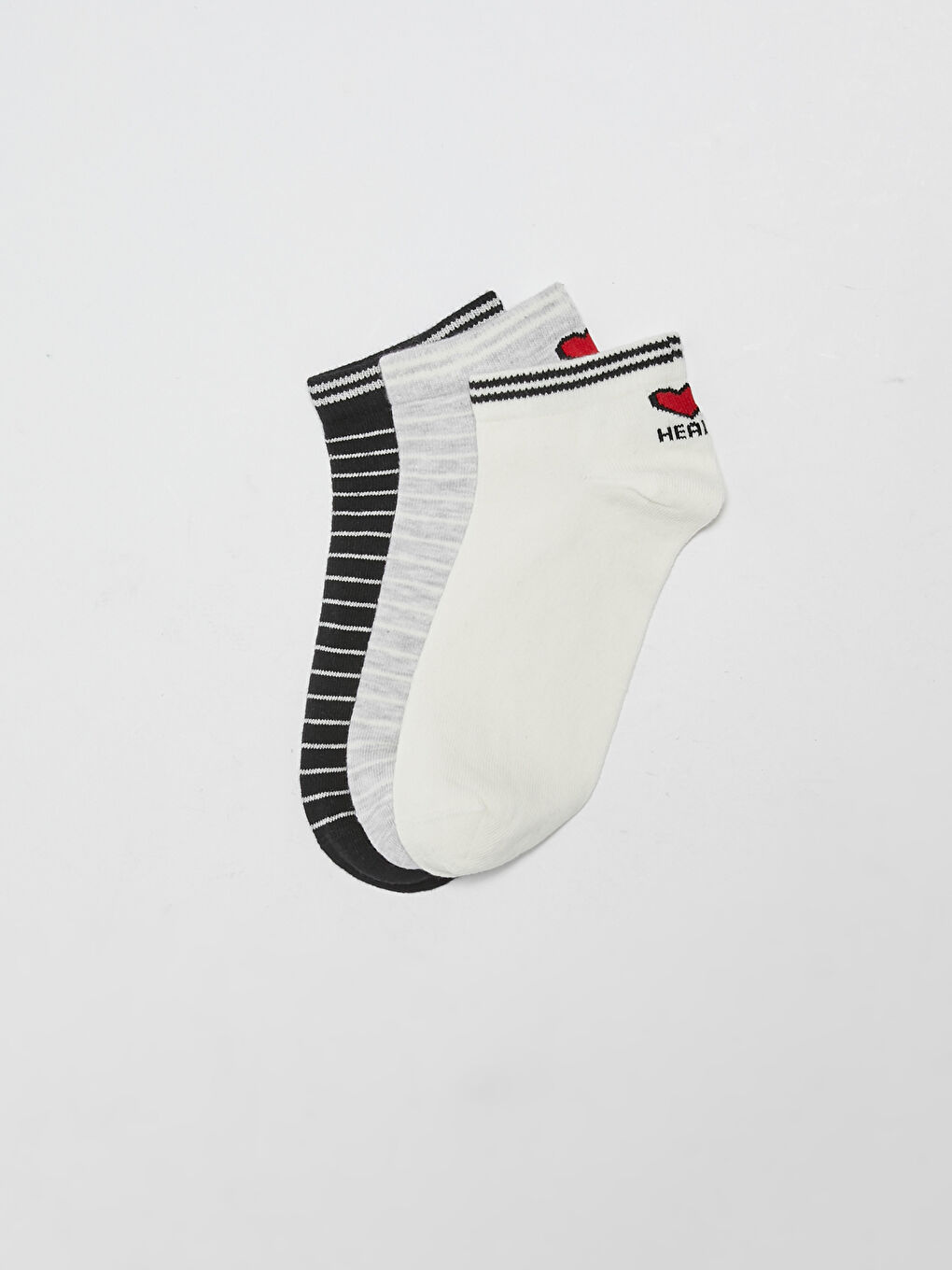 Patterned Cotton Booties Socks 3 Pack