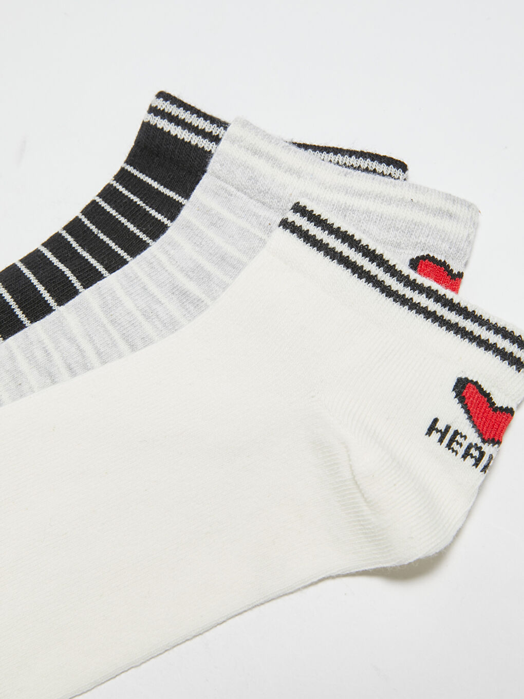 Patterned Cotton Booties Socks 3 Pack-2