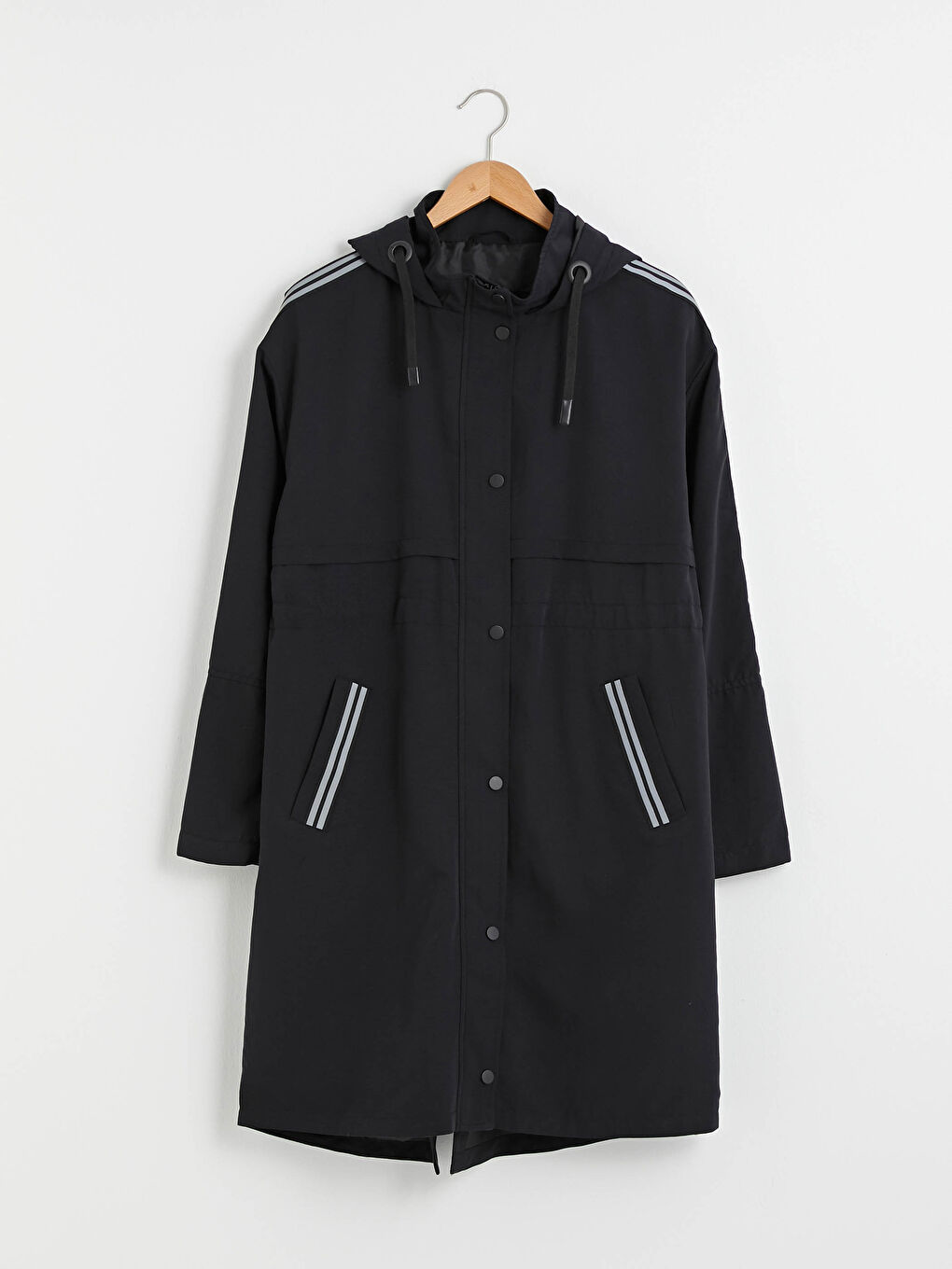 Hooded Patterned Long Sleeve Women's Raincoat-5