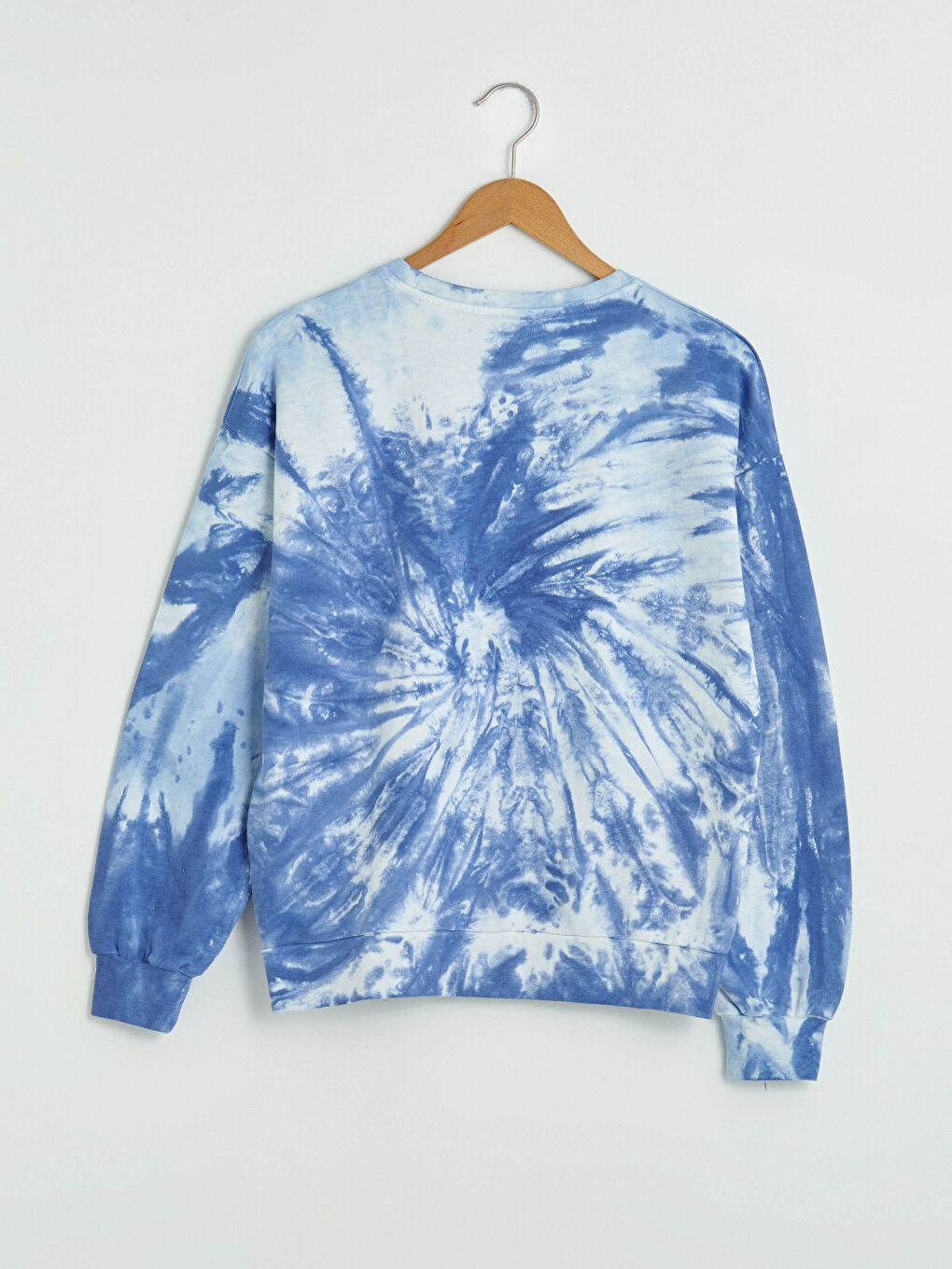 Mavi Bisiklet Yaka Desenli Uzun Kollu Kadın Sweatshirt-6