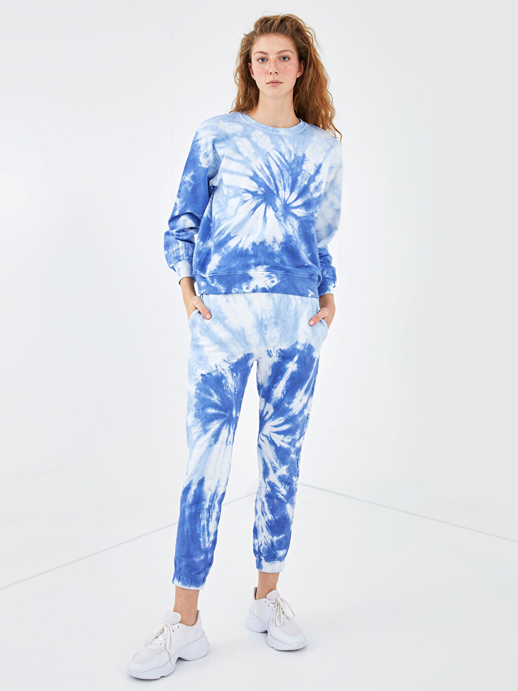 Mavi Beli Lastikli Kadın Jogger Eşofman Altı