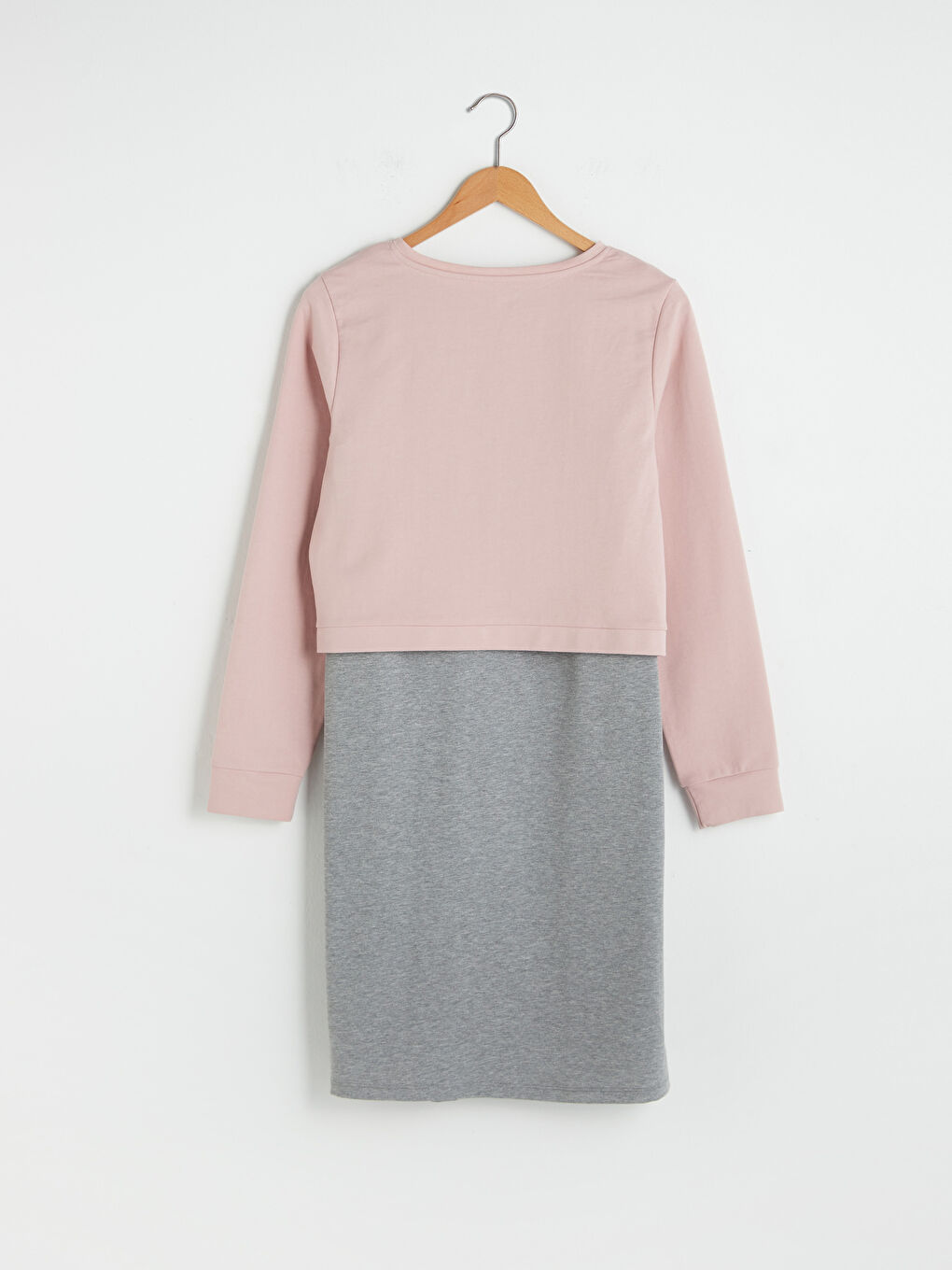 Платье для беременных с длинным рукавом и круглым вырезом, с функцией грудного вскармливания-5