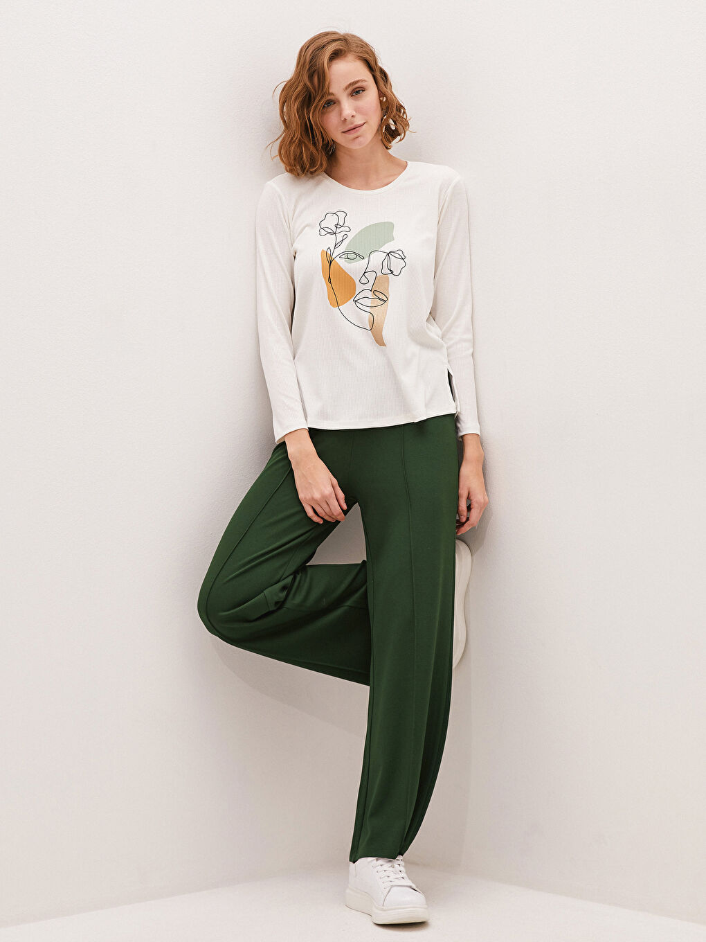 بنطلون رياضي بخصر مرن للسيدات-4