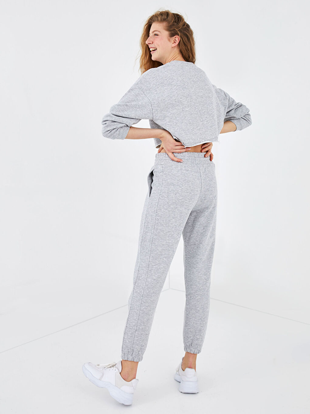 Elastic Waist Text Printed Women's Jogger Sweatpants-3