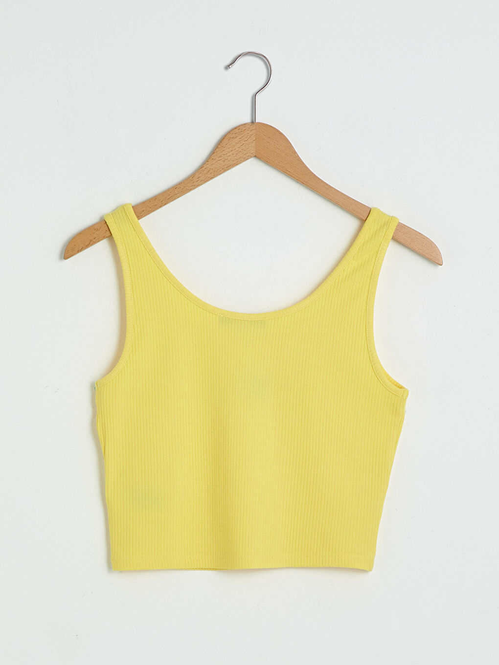 Maiou Crop Sport Cu Bretele Brodat și Guler în Formă de U pentru Femei-6