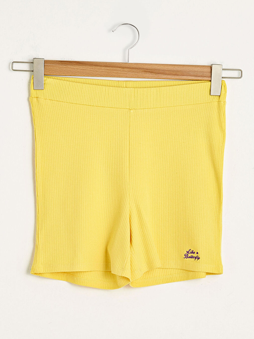 Talie Elastică Detaliu Broderie Pantaloni Scurți pentru Femei-5