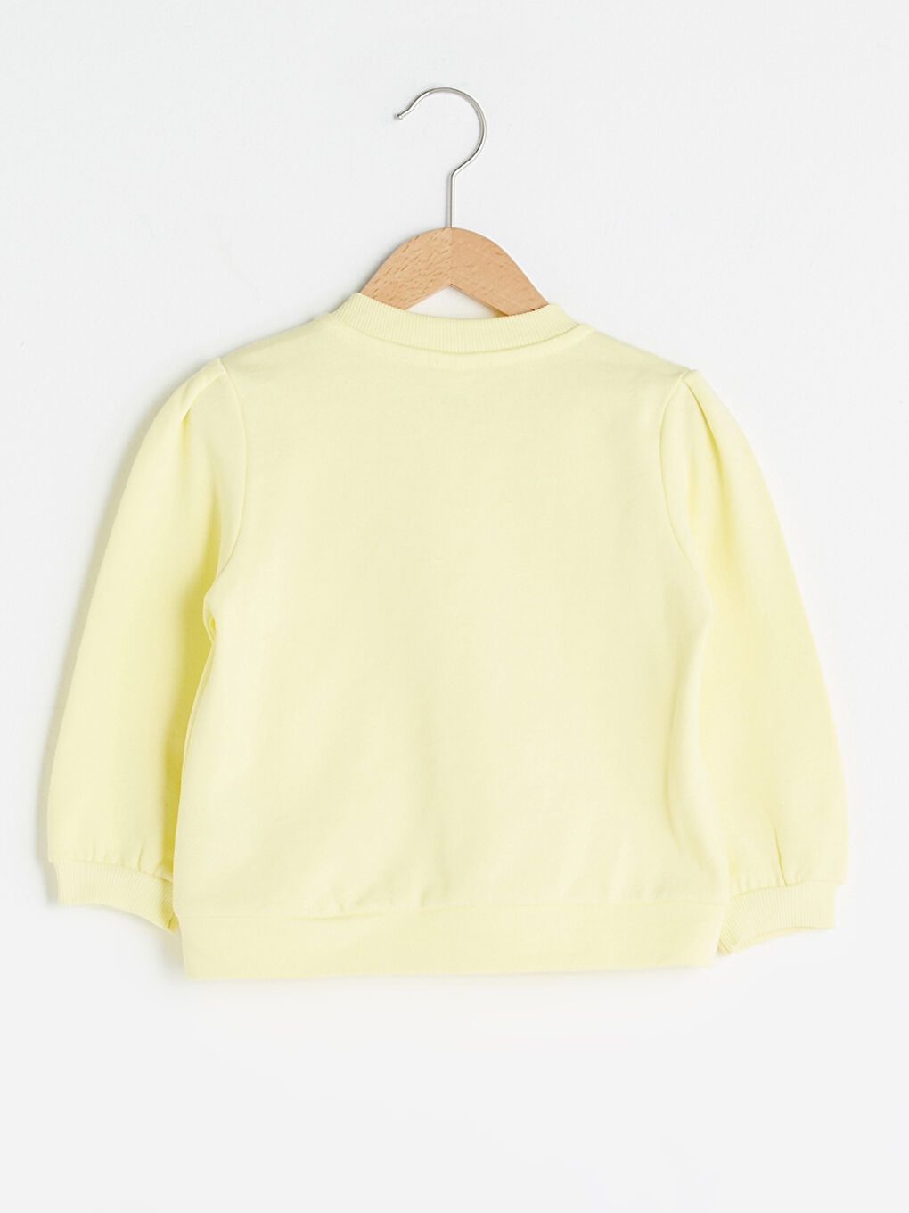 Sarı Bisiklet Yaka Uzun Kollu Basic Kız Bebek Fermuarlı Sweatshirt-1