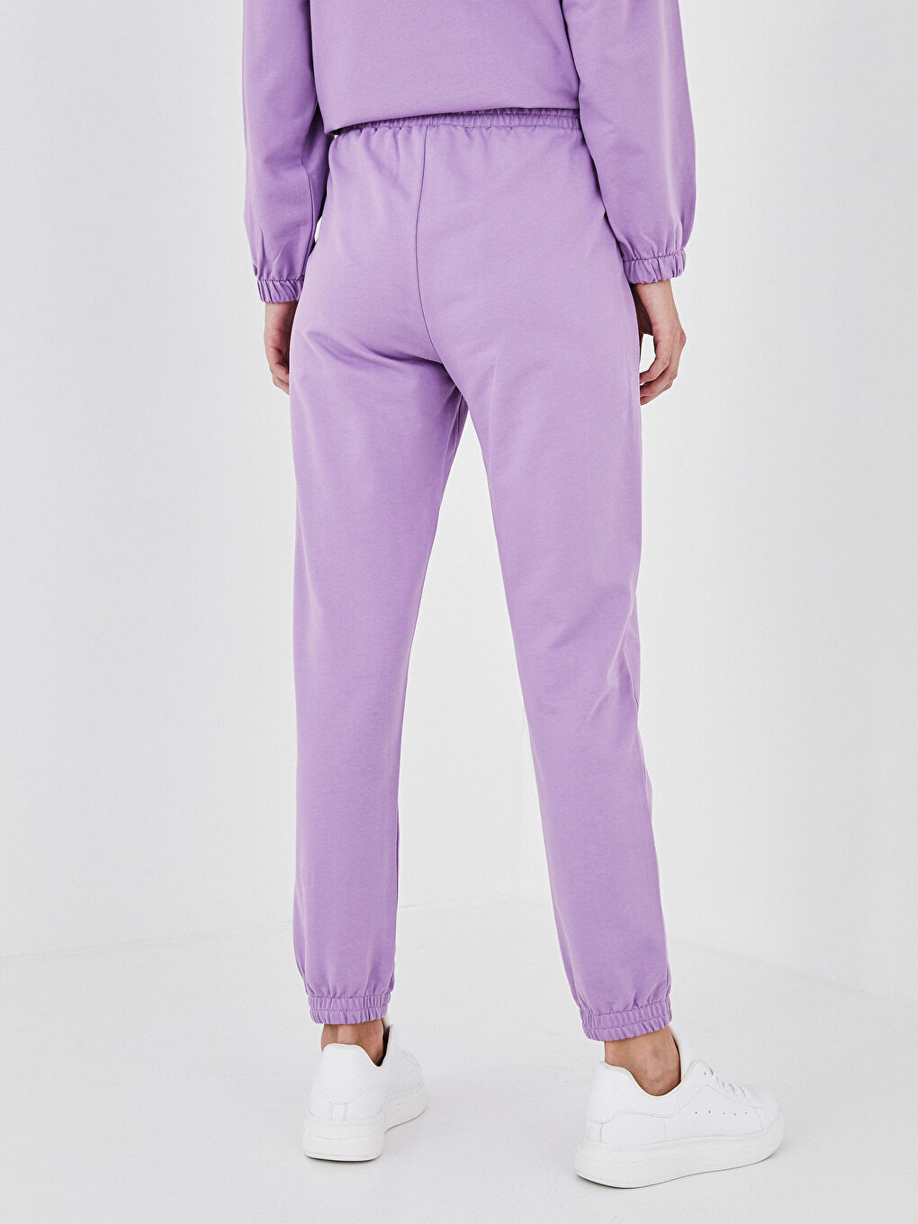 Mor Beli Lastikli Kadın Eşofman Alt-4