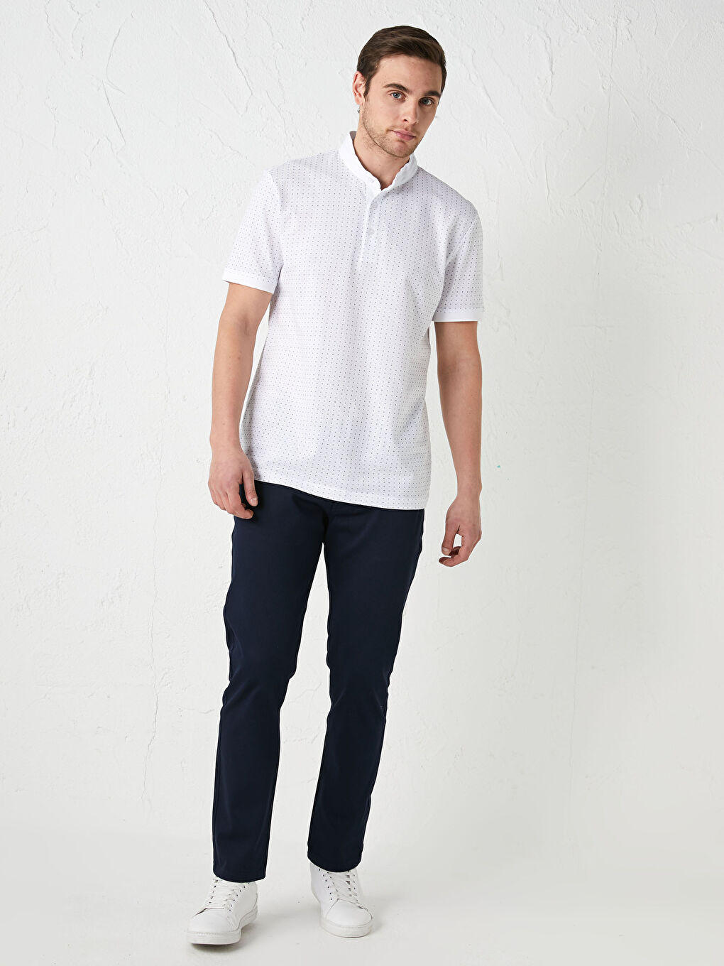 Lacivert Slim Fit Armürlü Erkek Pantolon