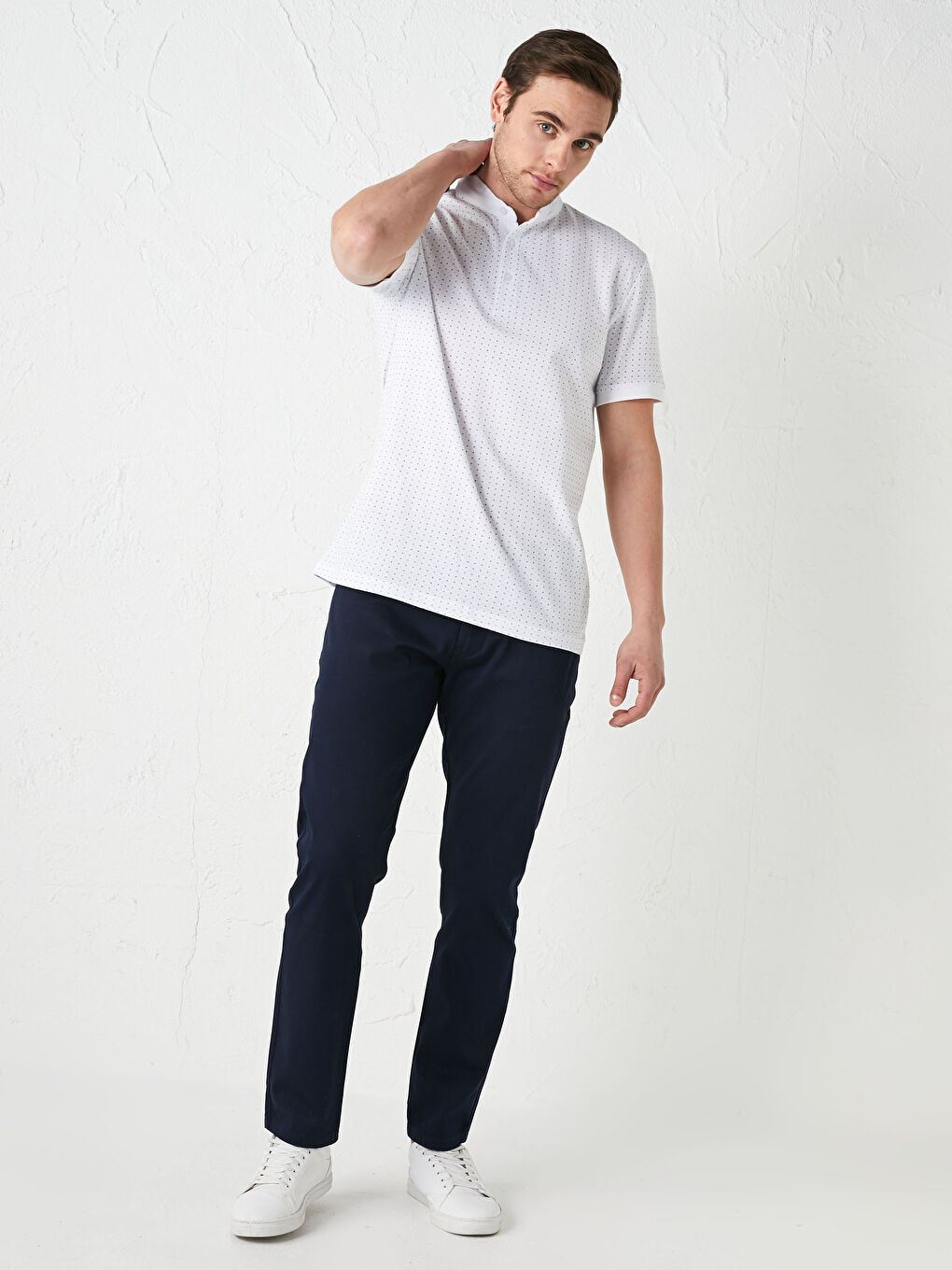 Lacivert Slim Fit Armürlü Erkek Pantolon-1