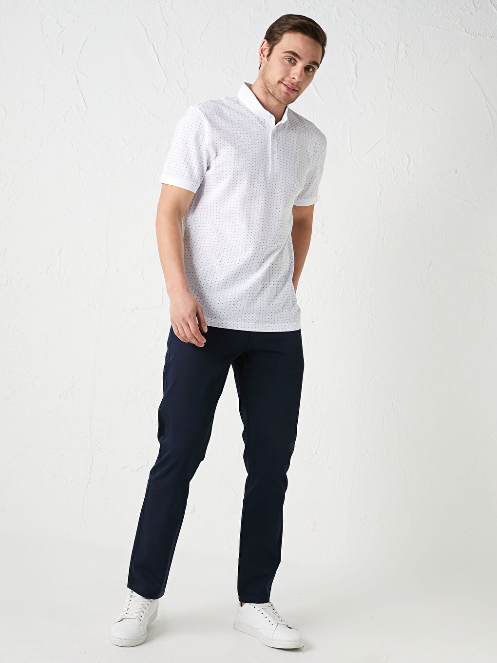 Lacivert Slim Fit Armürlü Erkek Pantolon-2