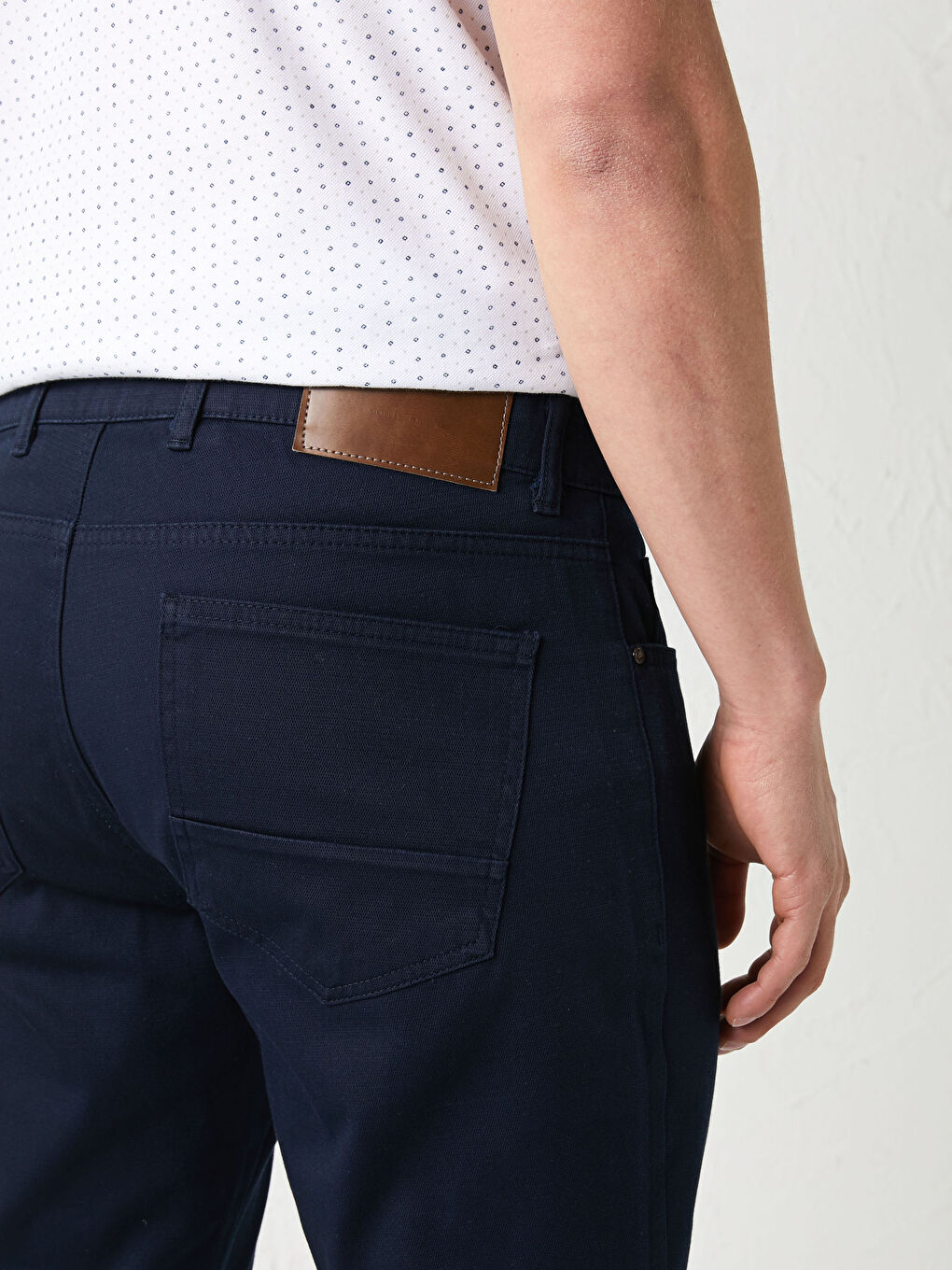 Lacivert Slim Fit Armürlü Erkek Pantolon-3