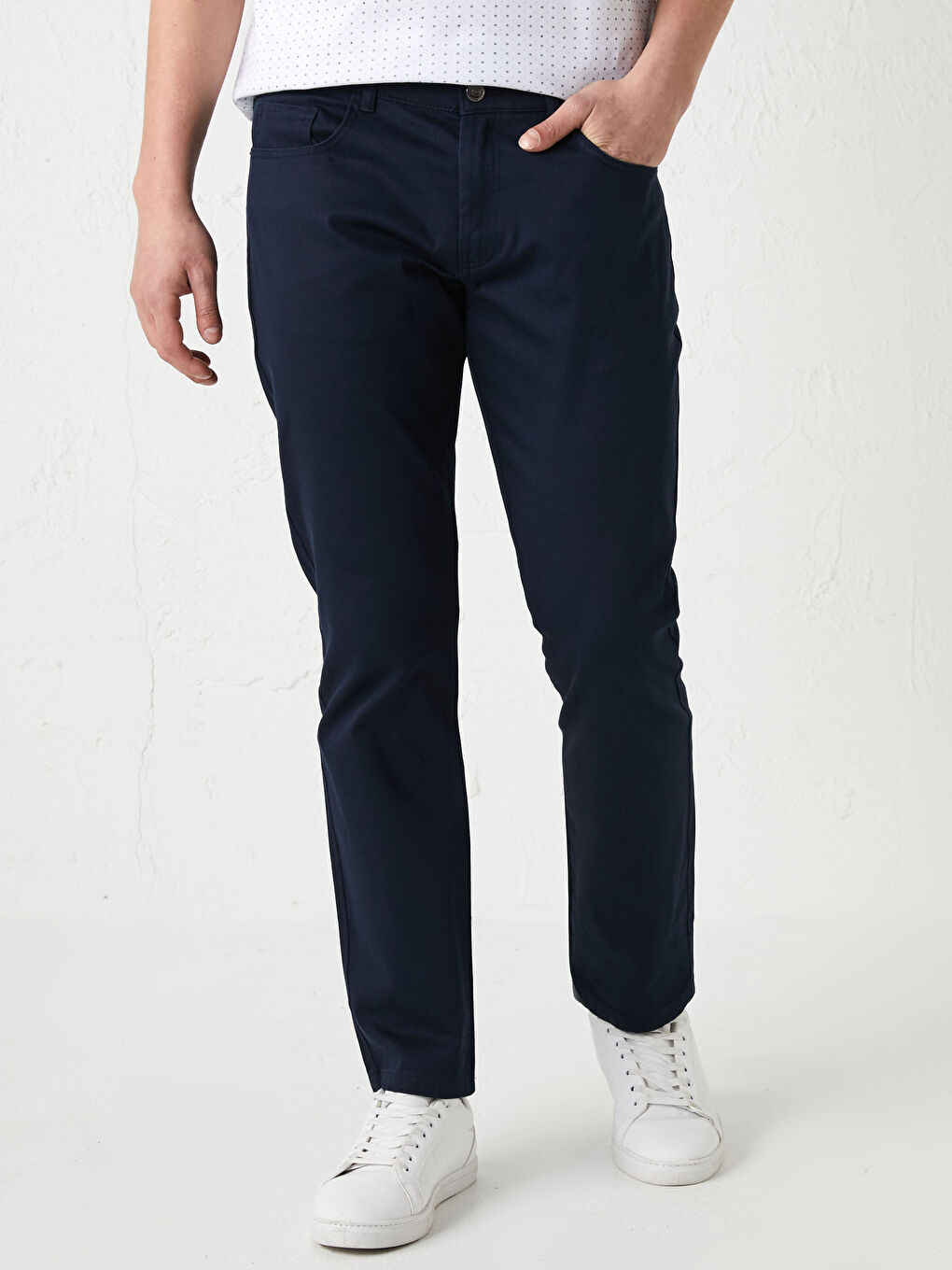 Lacivert Slim Fit Armürlü Erkek Pantolon-4