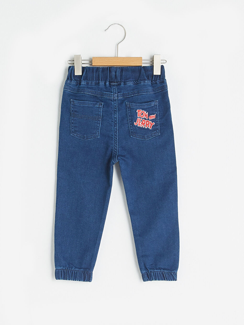 LCW baby Orta İndigo Rodeo Beli Lastikli Tom ve Jerry Baskılı Erkek Bebek Jogger Jean Pantolon - 2