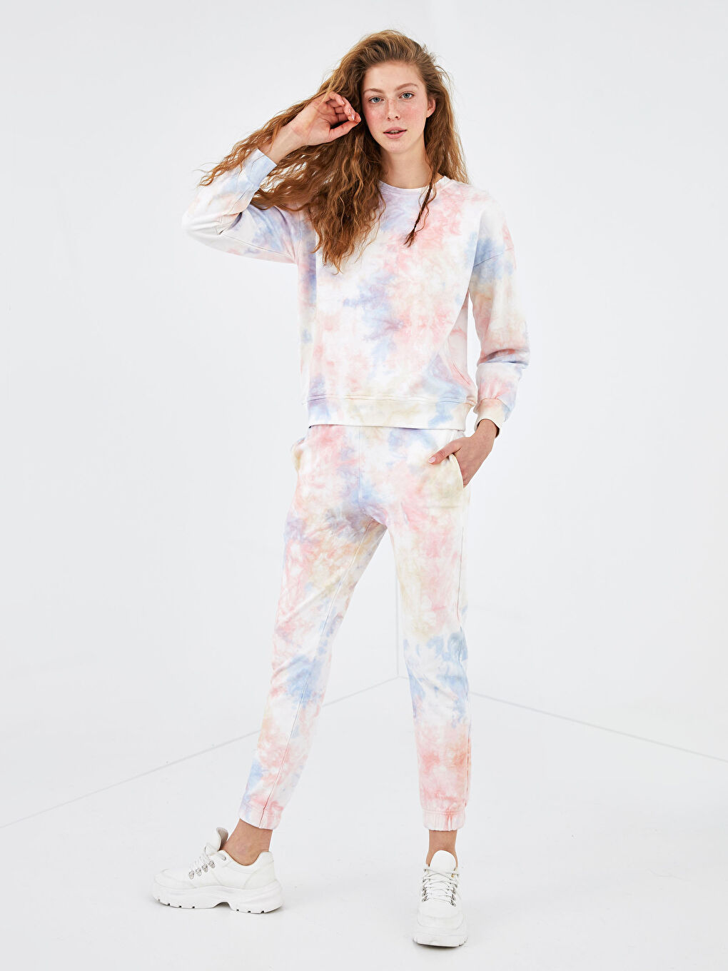 XSIDE Beli Lastikli Batik Desenli Kadın Jogger Eşofman Altı -S1DH69Z8-R91