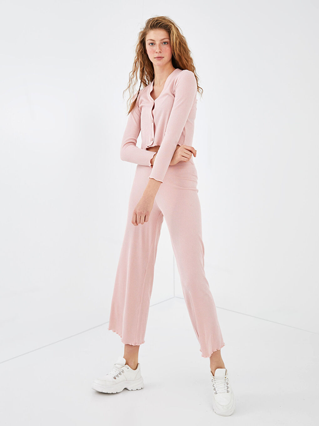 Waist Rubber Wide Leg Women's Jogger Pants-4