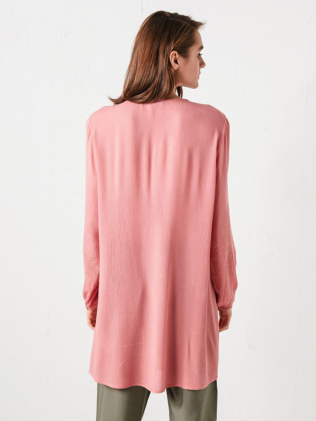 Turtle Neck Straight Long Sleeve Viscose Women's Tunic-4