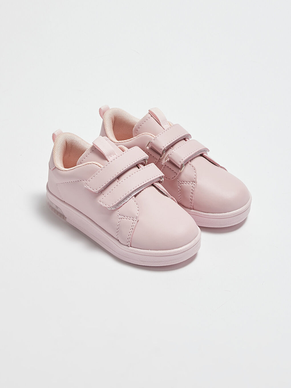 Pembe Cırt Cırtlı Işıklı Kız Çocuk Spor Ayakkabı-1