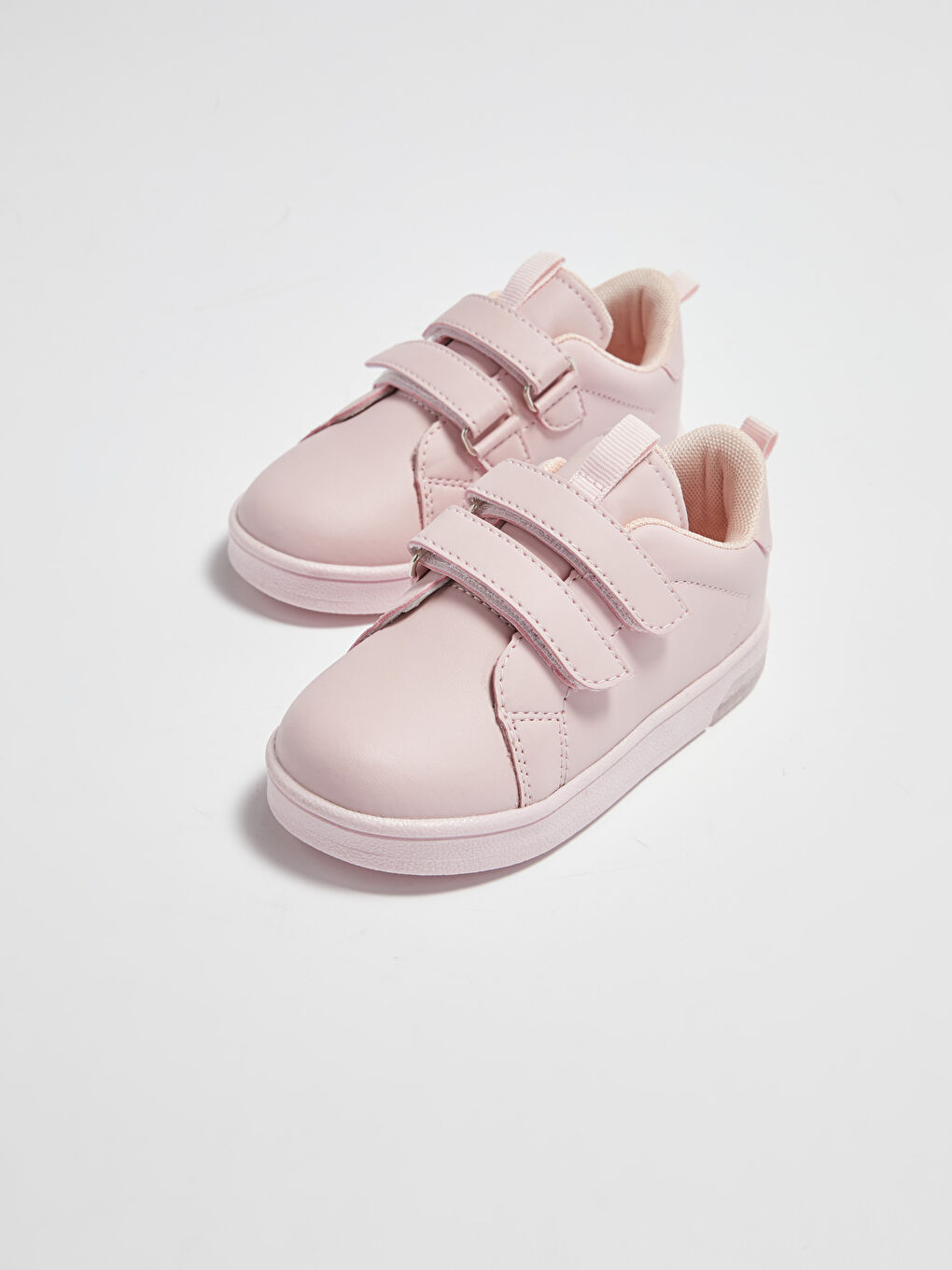 Pembe Cırt Cırtlı Işıklı Kız Çocuk Spor Ayakkabı-2