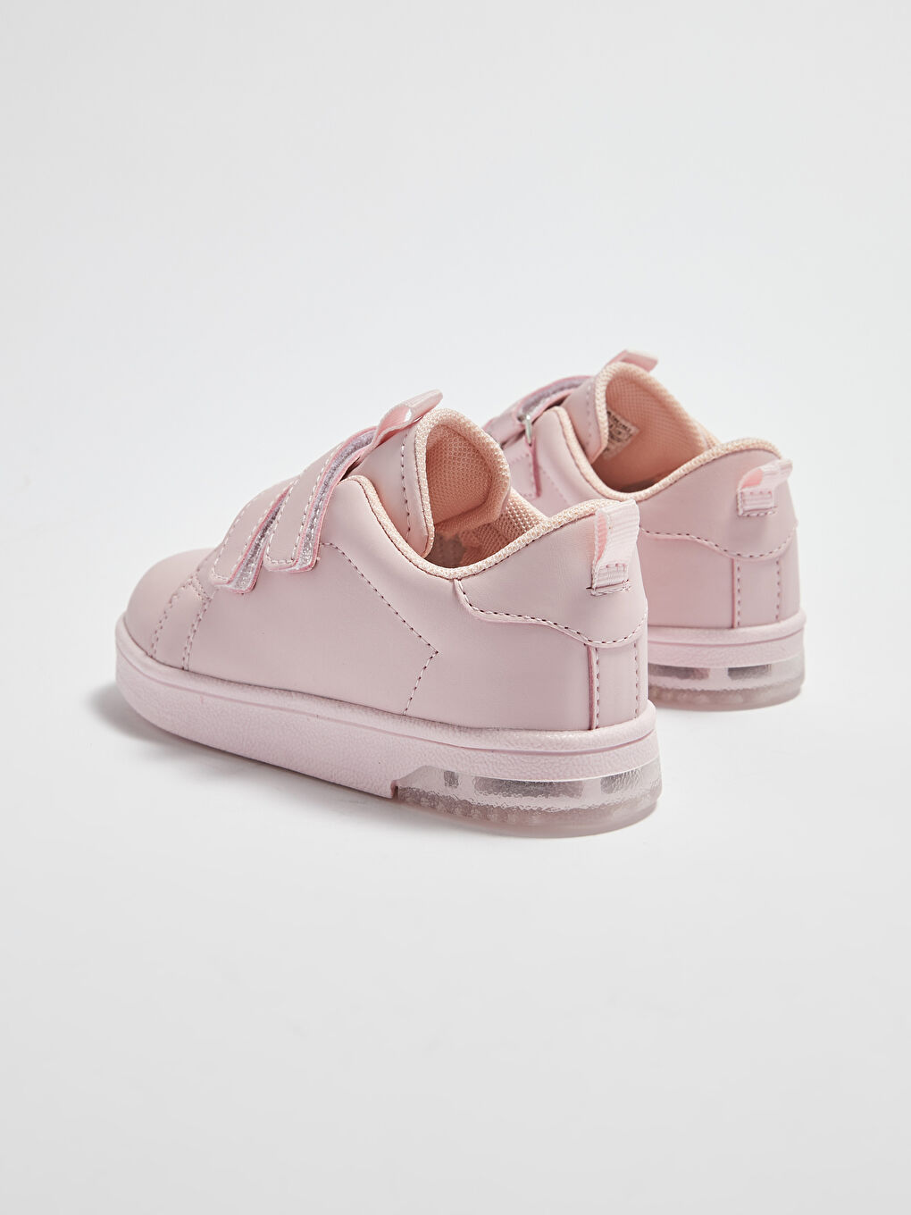 Pembe Cırt Cırtlı Işıklı Kız Çocuk Spor Ayakkabı-4