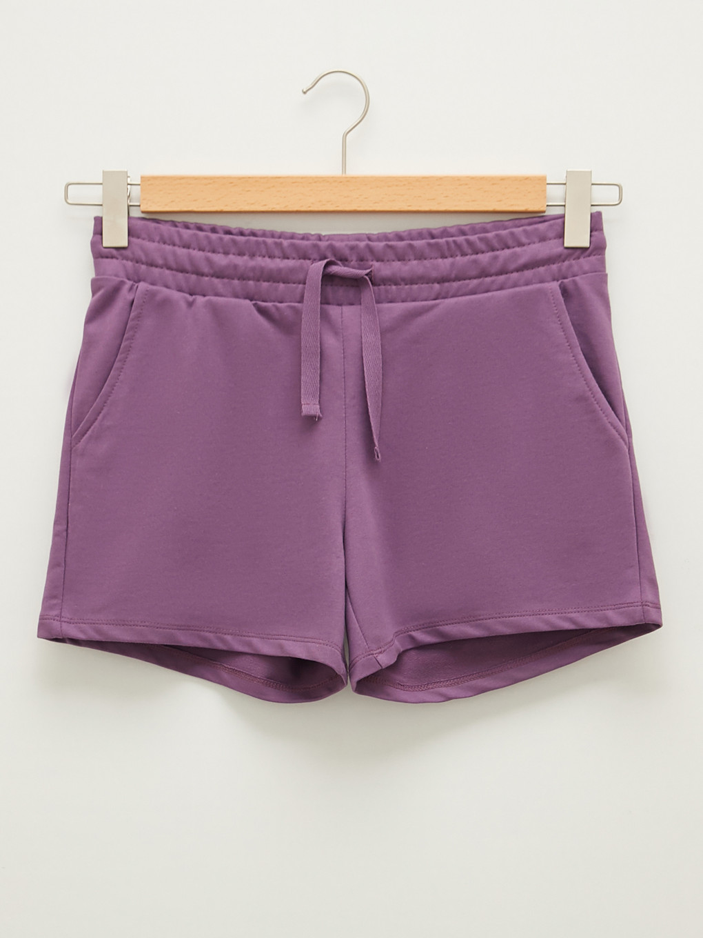 Shorts À Taille Élastique Avec Détails De Poches Pour Femmes-5