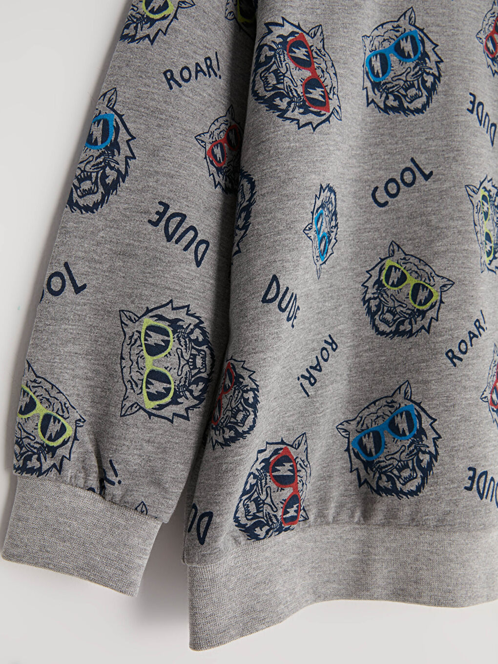 Siyah Bisiklet Yaka Baskılı Uzun Kollu Erkek Çocuk Sweatshirt-2