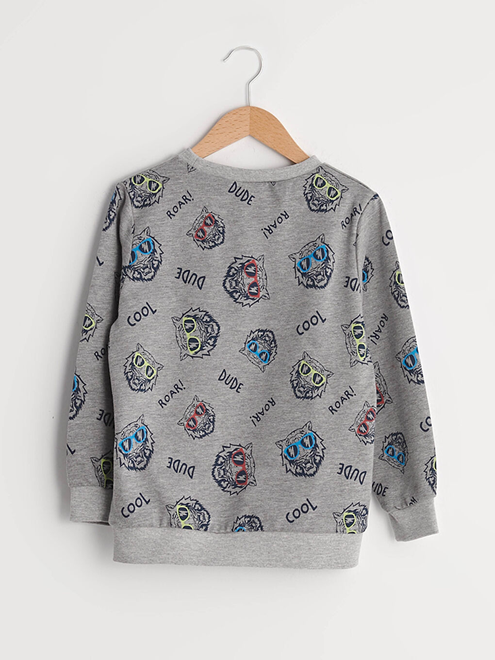 Siyah Bisiklet Yaka Baskılı Uzun Kollu Erkek Çocuk Sweatshirt-3