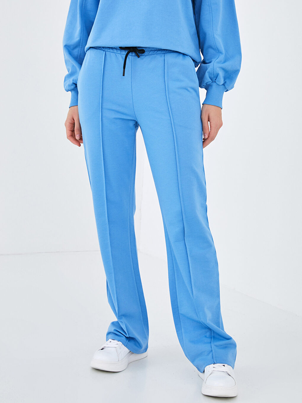 Mavi Beli Lastikli Kadın Eşofman Alt-2