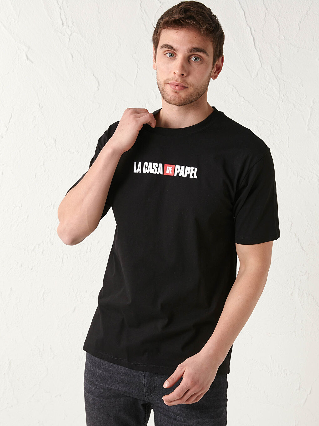 T-shirt à Manches Longues Col Rond Imprimé La Casa De Papel en Coton Peigné pour Hommes-4