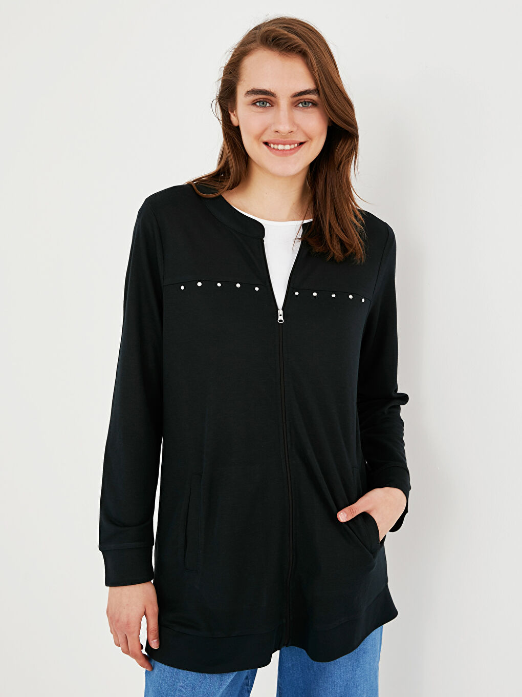 Stone Printed Long Sleeve Women's Cardigan-6