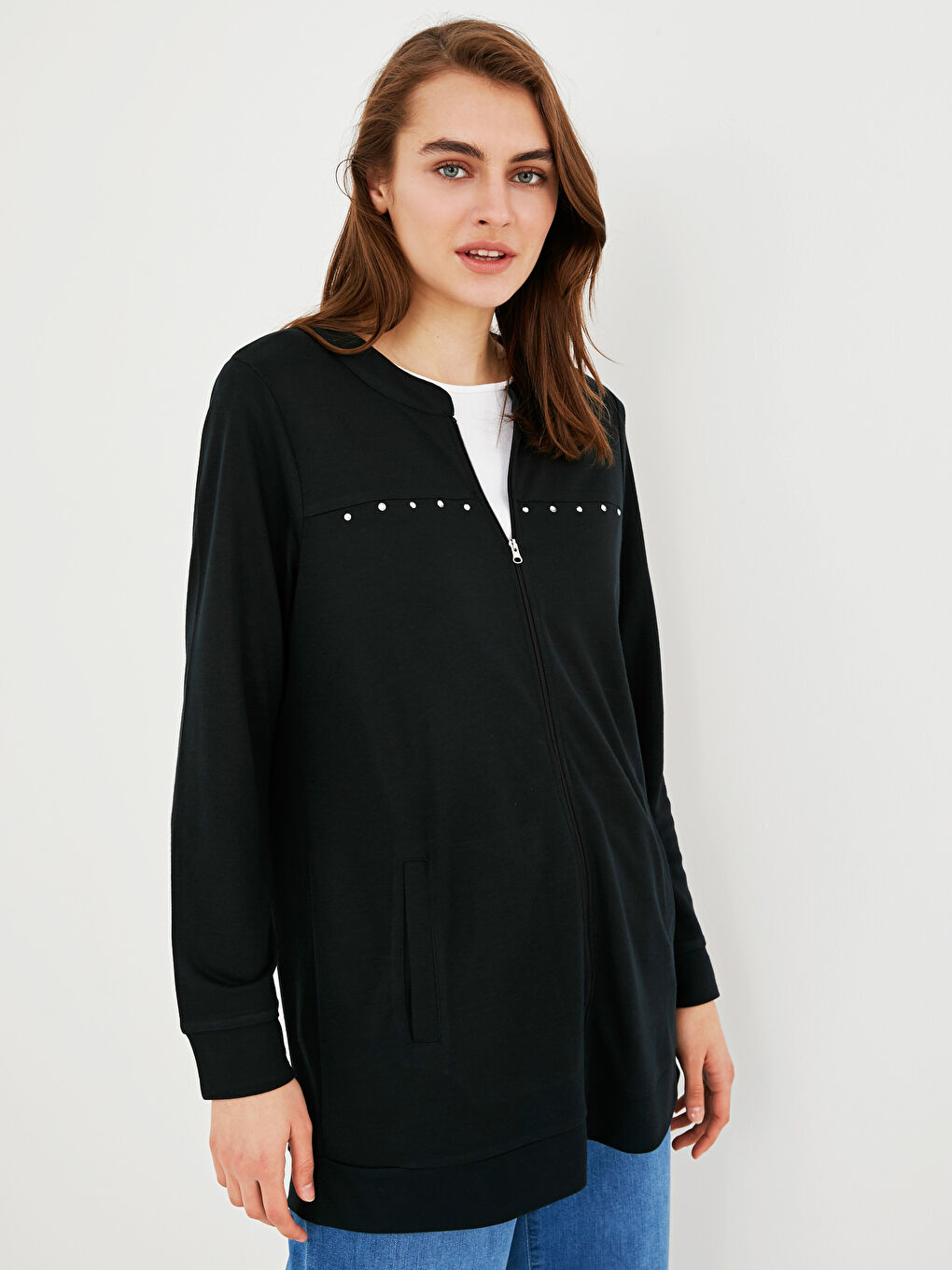 Stone Printed Long Sleeve Women's Cardigan-7