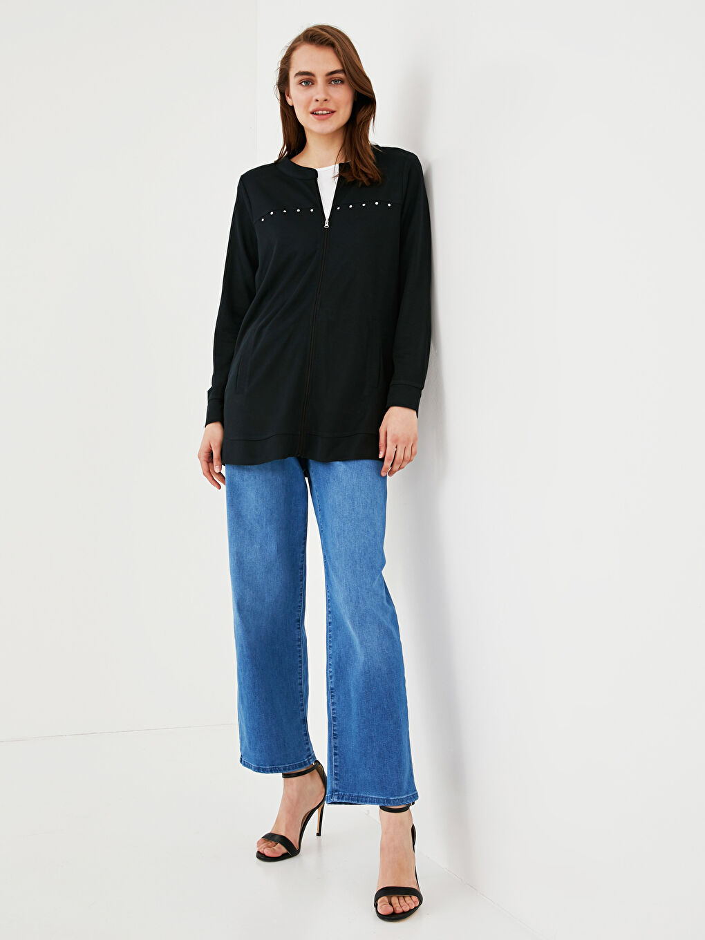 Stone Printed Long Sleeve Women's Cardigan-8