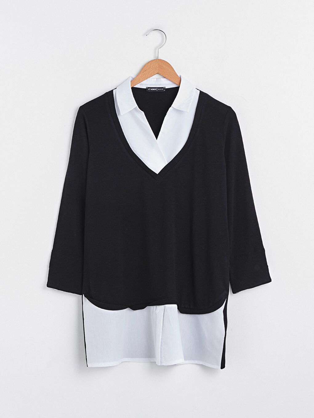 Siyah Düz Uzun Kollu Tişört-5