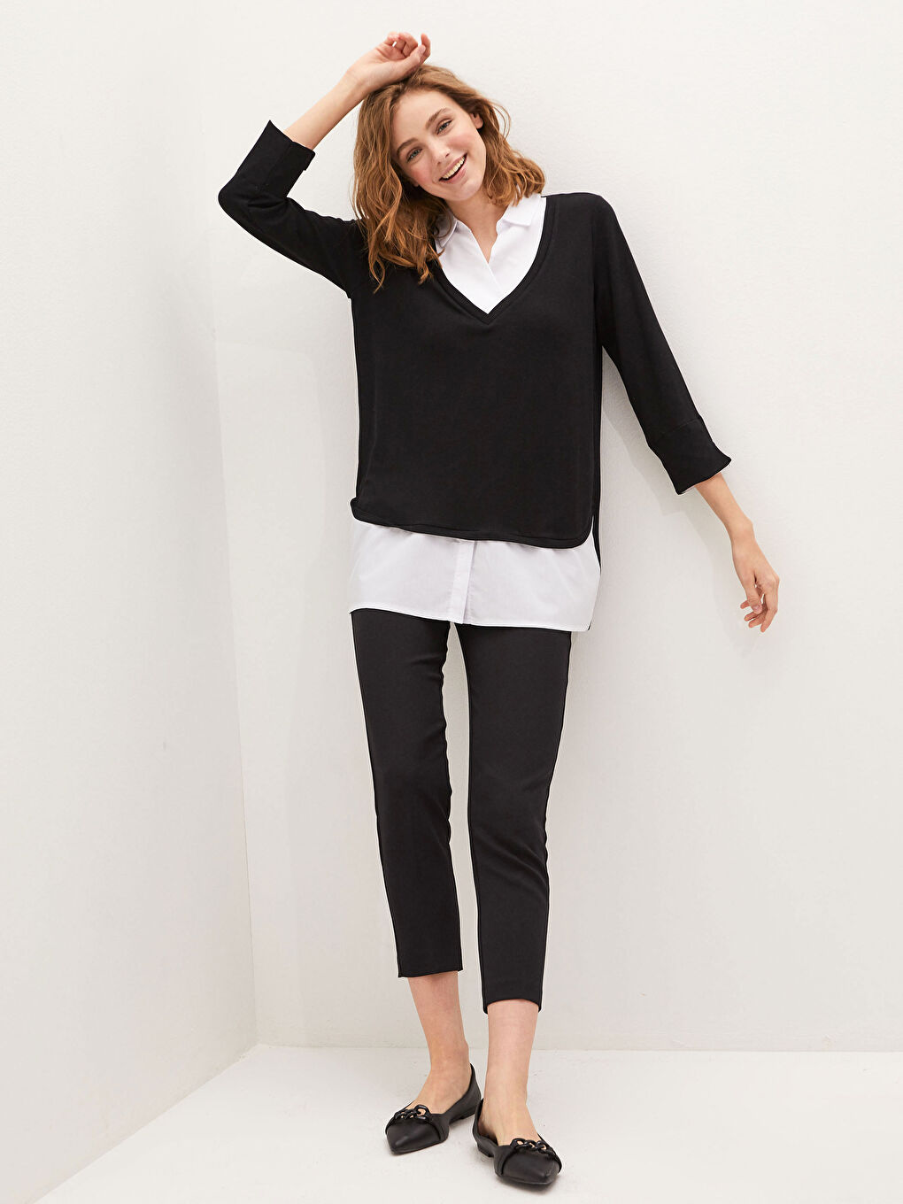 Siyah Düz Uzun Kollu Tişört-2