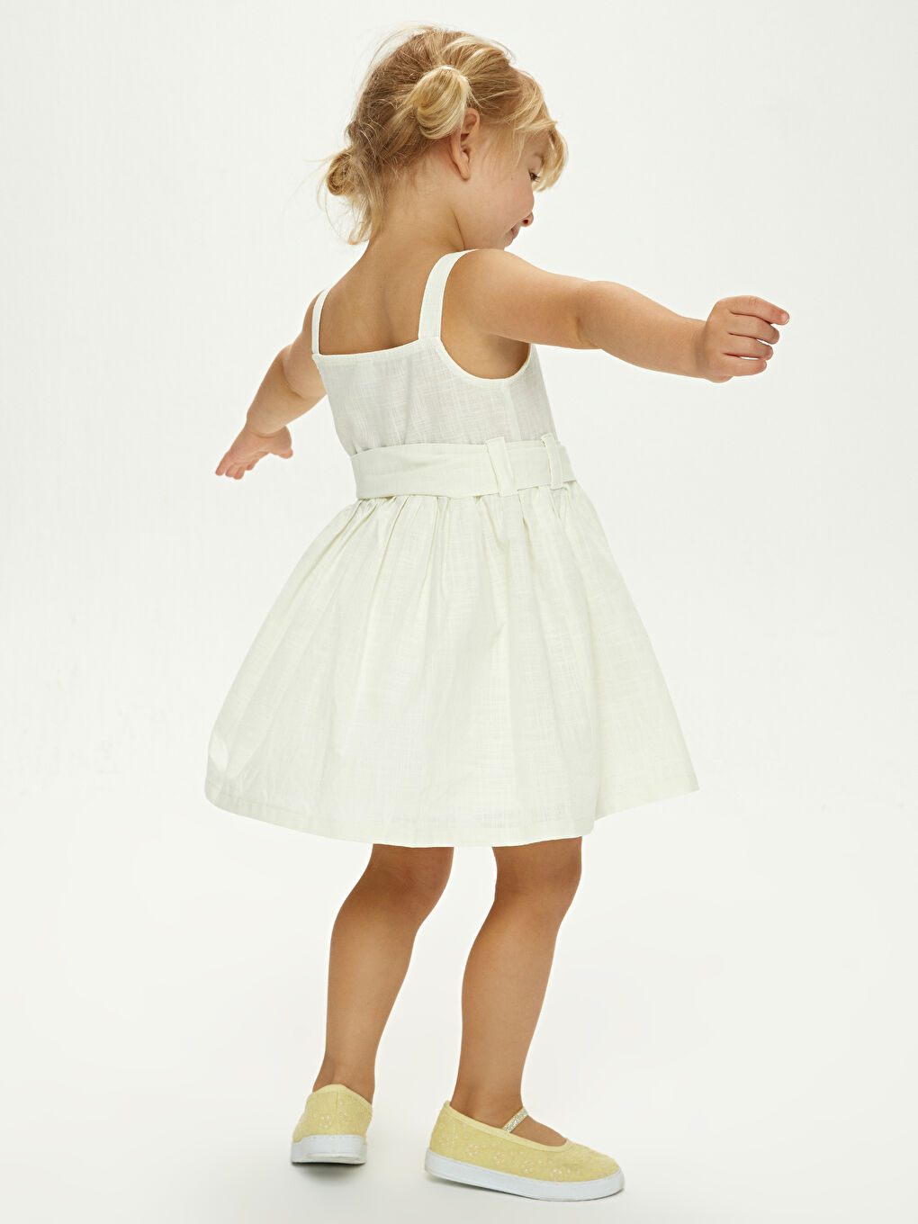 LCW baby Strappy Square Collar Button Detailed Baby Girl Dress -S1DK65Z1-FDJ