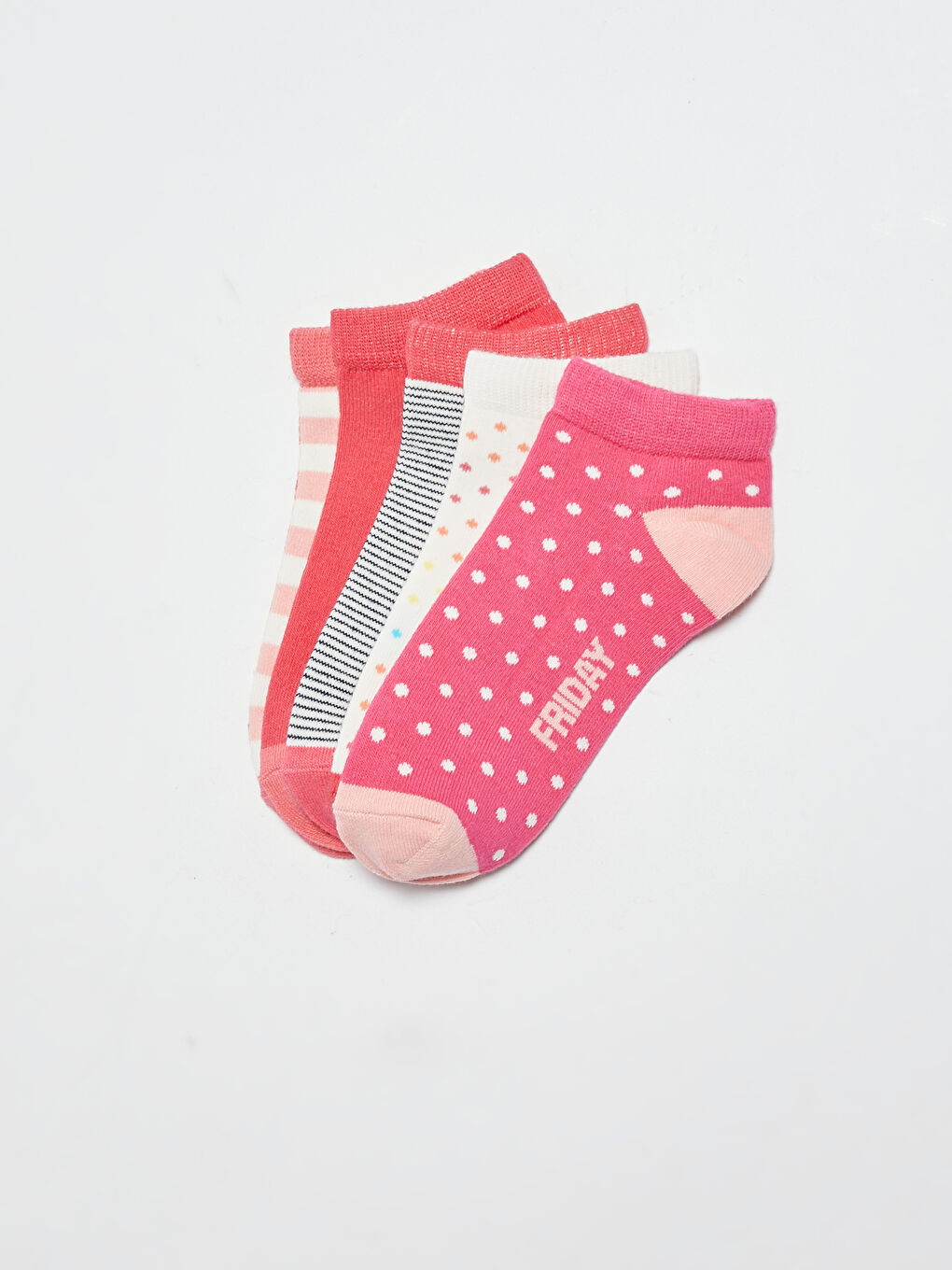 Patterned Girls' Trainer Socks 5 Pack