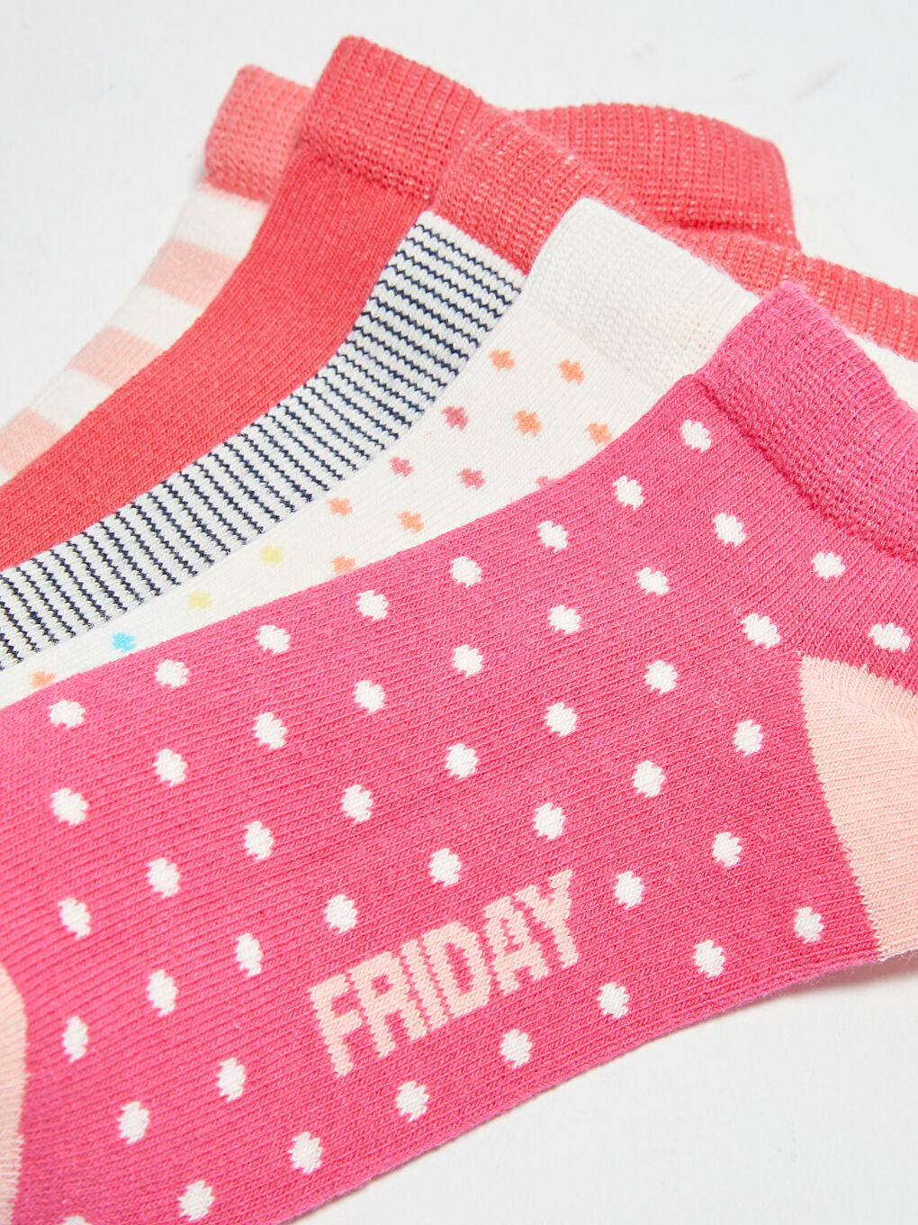 Patterned Girls' Trainer Socks 5 Pack-2