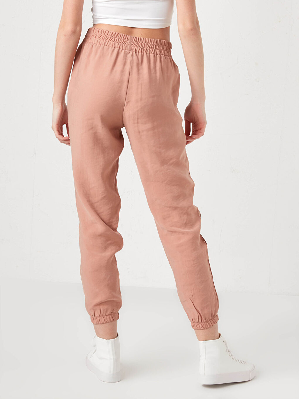 LCW Vision Women's Modal Jogger Trousers With Pocket and Elastic Waist -S1DL06Z8-GN0